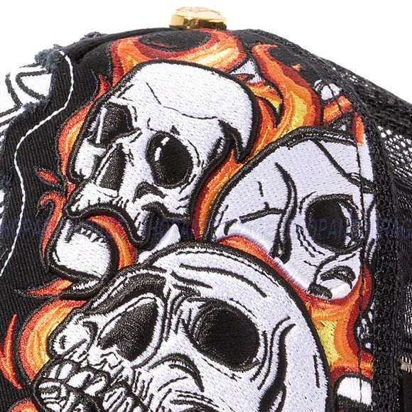 Red Monkey Fire Skull Black RM1476 New Limited Edition Unisex Trucker Hat Cap - Picture 5 of 8